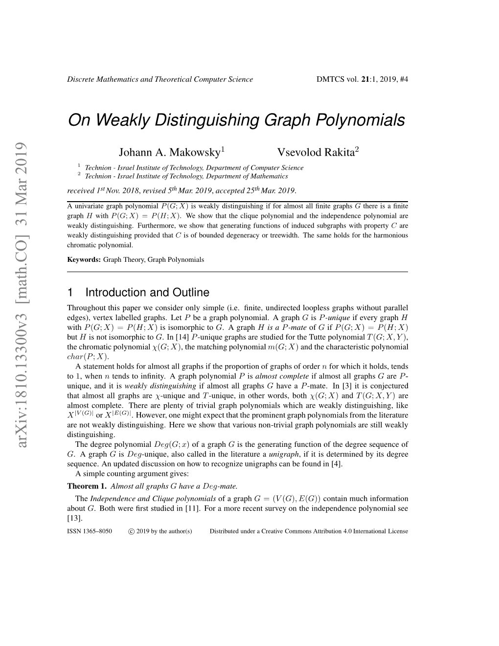 On Weakly Distinguishing Graph Polynomials 3