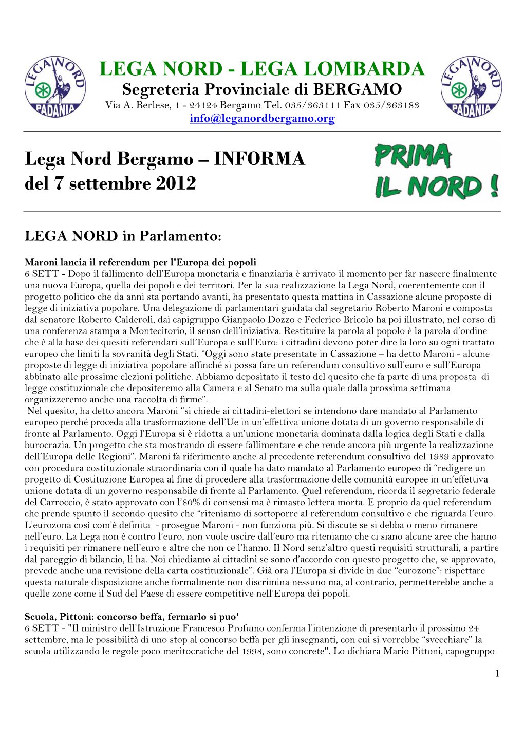 LEGA NORD Bergamo – Informa 7 Settembre 2012 DOC.Pdf