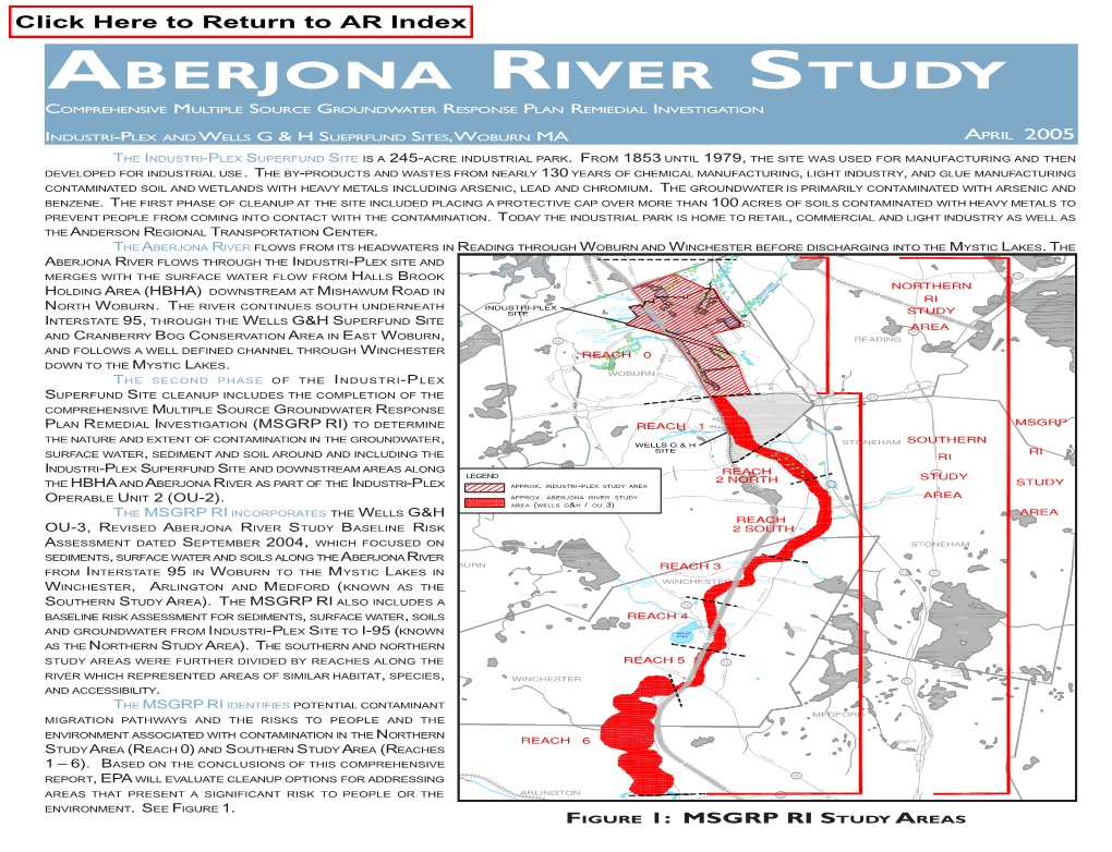 Aberjona River Study Comprehensive Multiple