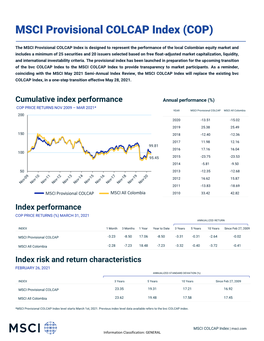 MSCI Provisional COLCAP Index (COP)