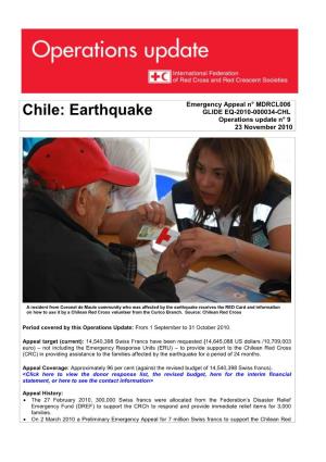 Chile: Earthquake GLIDE EQ-2010-000034-CHL Operations Update N° 9 23 November 2010