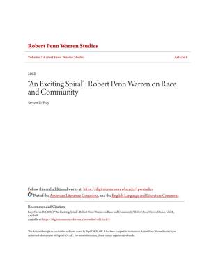 Robert Penn Warren on Race and Community Steven D