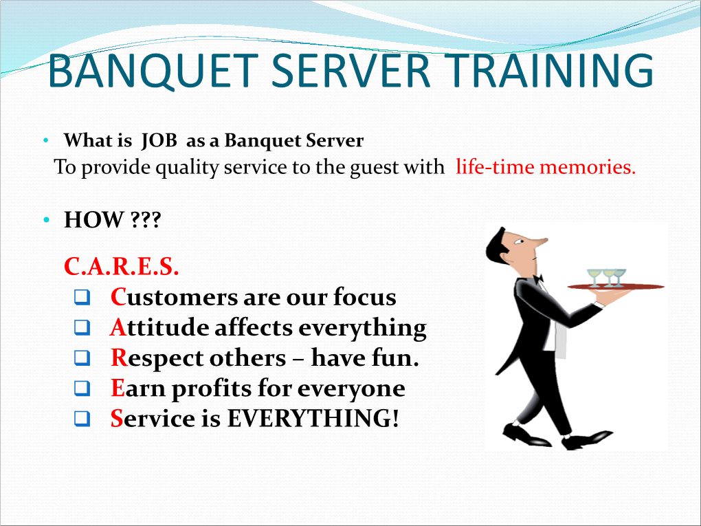 Banquet Server Training