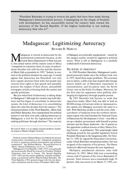 Madagascar’S Democratization Process