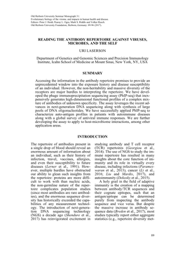 Reading the Antibody Repertoire Against Viruses, Microbes, and the Self