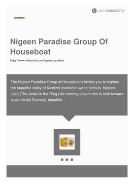 Nigeen Paradise Group of Houseboat