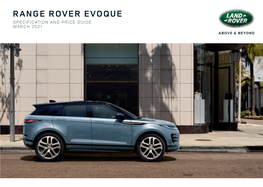 Range Rover Evoque Specification and Price Guide March 2021