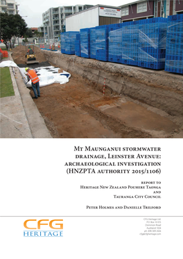 Mt Maunganui Stormwater Drainage, Leinster Avenue: Archaeological Investigation (HNZPTA Authority 2015/1106)