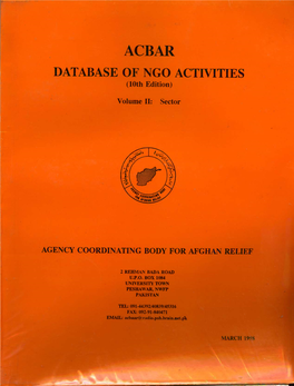 DATABASE of NGO ACTIVITIES (10Th Edition)