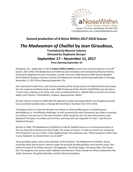 The Madwoman of Chaillot Press Release