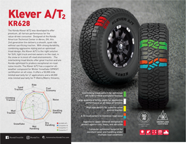 Klever A/T2 KR628 the Kenda Klever A/T2 Was Developed to Offer Premium, All-Terrain Performance for the Value-Driven Consumer