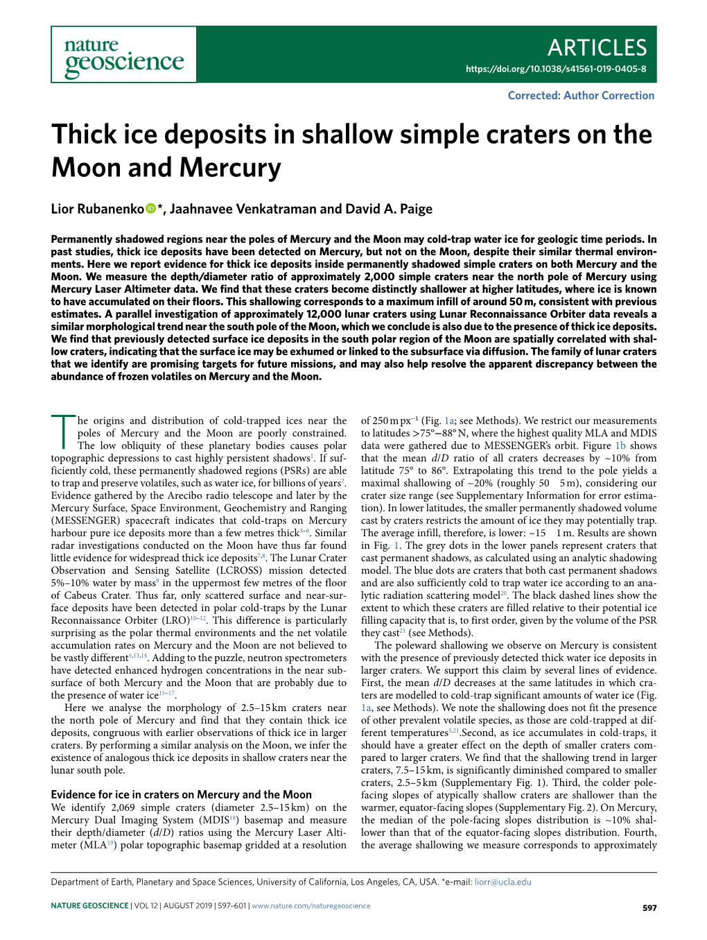 Thick Ice Deposits in Shallow Simple Craters on the Moon and Mercury