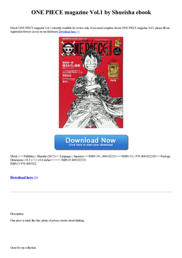 ONE PIECE Magazine Vol.1 by Shueisha Ebook