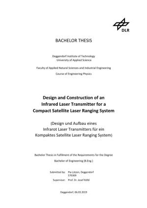 BACHELOR THESIS Design and Construction of an Infrared Laser