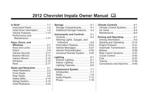 2012 Chevrolet Impala Owner Manual M