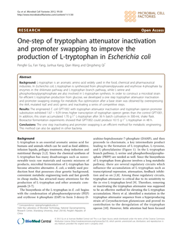 One-Step of Tryptophan Attenuator Inactivation and Promoter Swapping