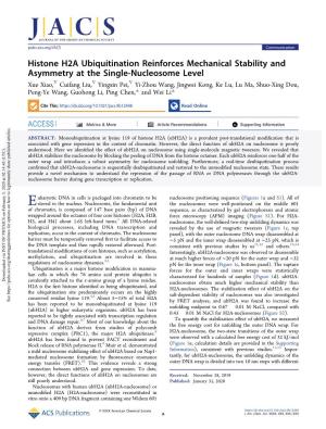 Histone H2A Ubiquitination Reinforces Mechanical Stability And