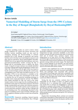 Numerical Modelling of Storm Surge from the 1991 Cyclone in the Bay of Bengal (Bangladesh) by Royal Haskoningdhv