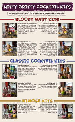 Nitty Gritty Cocktail Kits Mimosa Kits Classic Cocktail