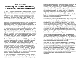Psalms Old Testament and New Testament Reflections