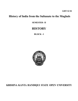 History of India from the Sultanate to the Mughals