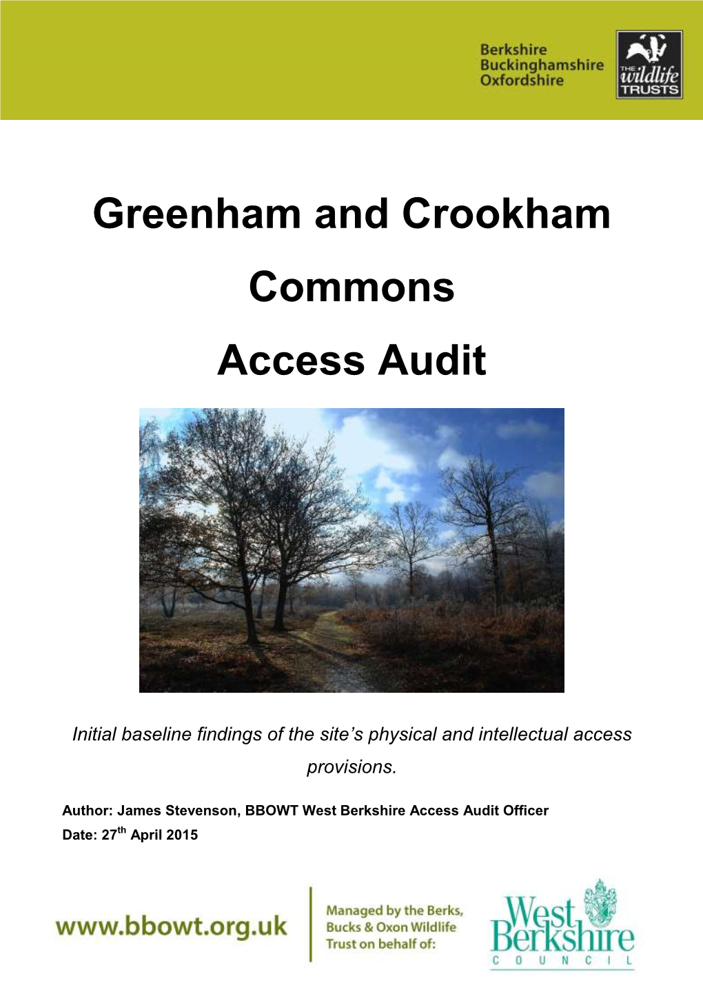 Greenham and Crookham Commons Access Audit