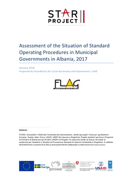 Assessment of the Situation of Standard Operating Procedures in Municipal Governments in Albania, 2017