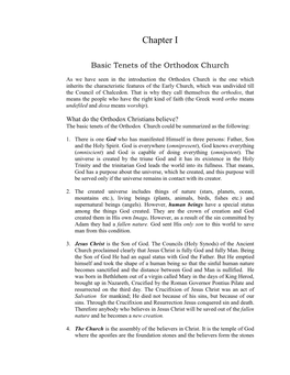Basic Tenets of the Orthodox Church