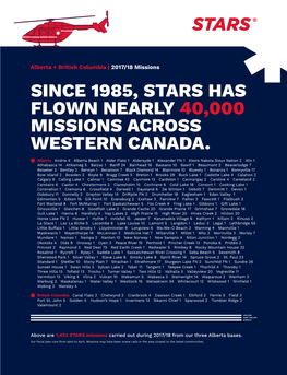 Since 1985, Stars Has Flown Nearly 40,000 Missions Across Western Canada