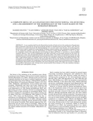 Article a Complete Skull of Allodaposuchus