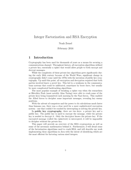 Integer Factorization and RSA Encryption