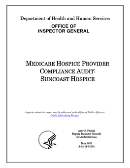 Medicare Hospice Provider Compliance Audit: Suncoast Hospice
