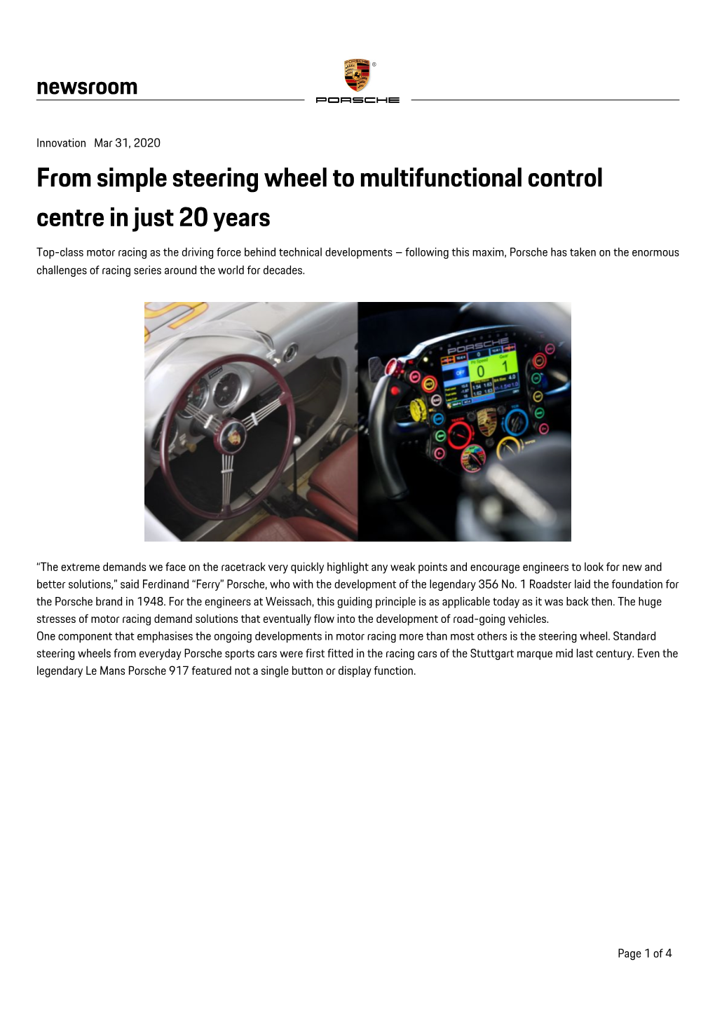 From Simple Steering Wheel to Multifunctional Control Centre in Just