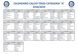 Calendario Calcio Terza Categoria "A" 2018/2019