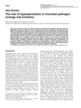 The Role of Hyperparasitism in Microbial Pathogen Ecology and Evolution
