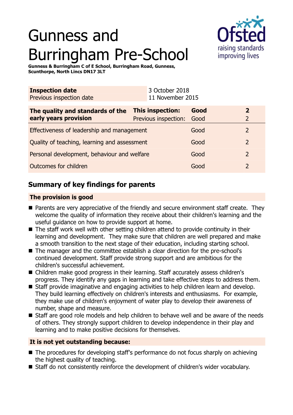 Ofsted Report 2018 [PDF]