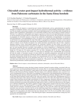 Evidence from Paleocene Carbonates in the Santa Elena Borehole