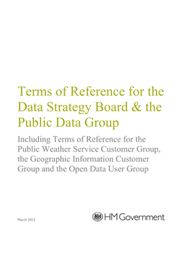 Terms of Reference for the Data Strategy Board & the Public Data