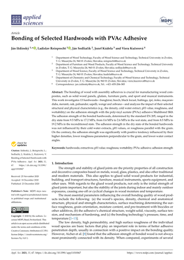 Bonding of Selected Hardwoods with Pvac Adhesive