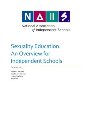 Sexuality Education: an Overview for Independent Schools October 2017