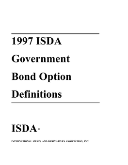 1997 ISDA Government Bond Option Definitions