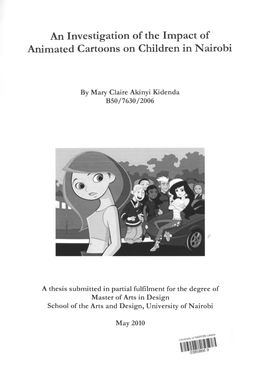 An Investigation of the Impact of Animated Cartoons on Children in Nairobi