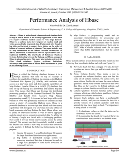 Performance Analysis of Hbase Neseeba P.B, Dr