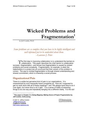 Chapter 2. Wicked Problems and Fragmentation