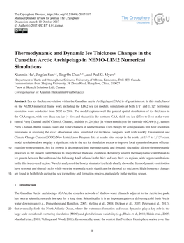 Thermodynamic and Dynamic Ice Thickness Changes in The