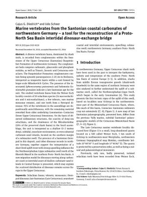 Marine Vertebrates from the Santonian Coastal Carbonates of Northwestern Germany