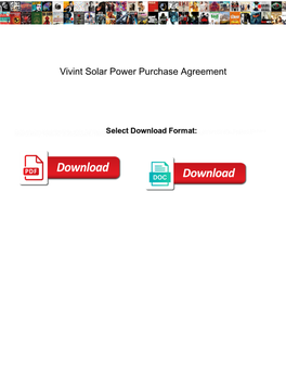 Vivint Solar Power Purchase Agreement