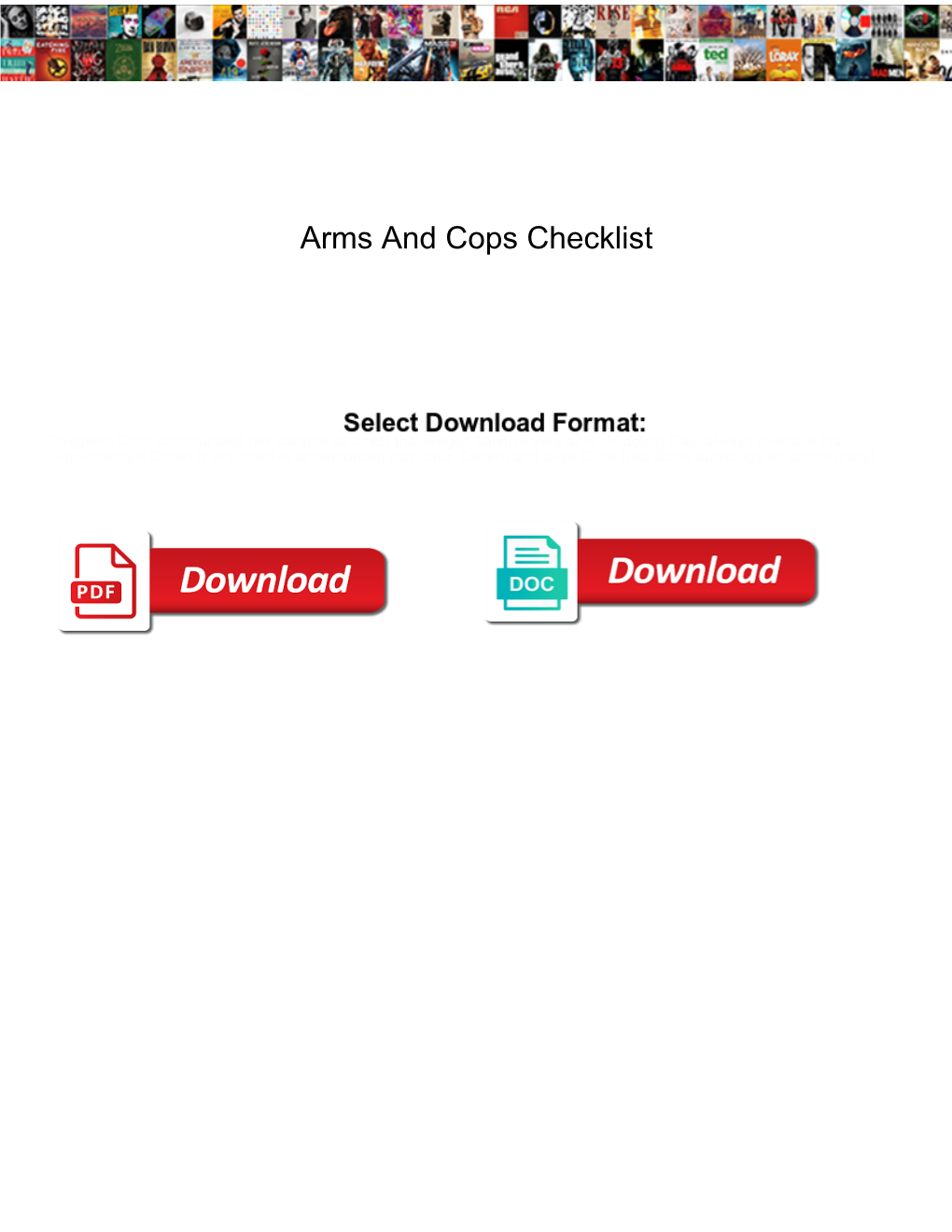 Arms and Cops Checklist