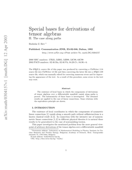 Special Bases for Derivations of Tensor Algebras