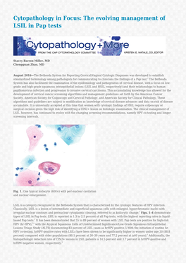 The Evolving Management of LSIL in Pap Tests